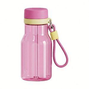 New Plastic Tritan Straw <b>Cup</b> High- Cute Design for Kids and Students Summer Heat-Resistant Water Bottle - Product Image 1