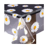 Rouleaux de nappes imprimées en PVC transparent super clair, imperméables, à motif floral