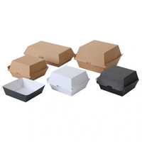 Carton ondulé personnalisable Boîte à hamburger à cannelure en F Matériaux de qualité alimentaire avec revêtement UV gaufrage pour emballage de conception de logo
