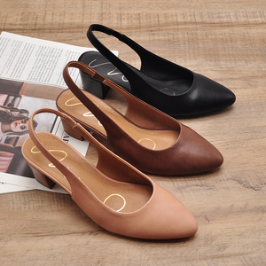 <span class=keywords><strong>Sandali</strong></span> da donna con <span class=keywords><strong>tacco</strong></span> <span class=keywords><strong>basso</strong></span> Slingback alla moda décolleté comode scarpe da ufficio antiscivolo da donna <span class=keywords><strong>sandali</strong></span> con pompa - Product Image 1