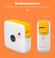 Printer Label Portabel Mini Saku Genggam untuk Stiker Barcode Thermal Pembuat Label Nama dengan Baterai 1200mAh