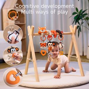 Tumama enfants spirale poussette jouets 0 6 <span class=keywords><strong>mois</strong></span> activité sensorielle noir blanc renard en peluche suspendus bébé siège de voiture jouets pour nouveau-né - Product Image 3