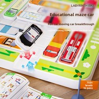 Mainan Puzzle Blok Geser Huarong Road, Permainan Logika Kemacetan Lalu Lintas untuk Anak, Teka-teki Edukatif untuk Melatih Otak Anak
