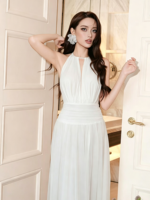 Robe de soirée moulante Nicecover rose sexy à fines bretelles en soie, fente haute et strass, idéale pour les soirées et les fêtes - Nouvelle collection à succès