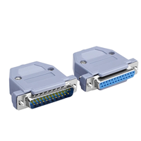 Cooyear RS232 DB25 Conector D-SUB de 25 Pines Hembra/Macho de 2 Filas Tipo Soldadura con Cubierta de ABS para Laptop, Nuevo