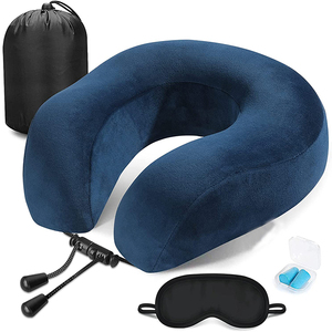 Đến Xách Tay Cổ Gối Bộ Nhớ Bọt Gối Hot Bán Mới Cho Du Lịch Du Lịch 100% Polyester Sang Trọng 28*29 Cm,28*29 Cm U-Hình Dạng - Product Image 2