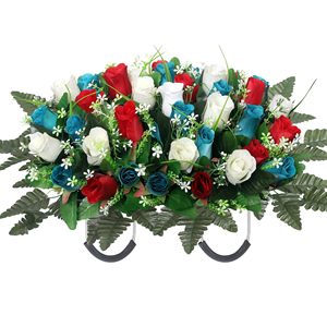 Flores Artificiales de Rosa para Funeral, Tributo para Tumba, Decoración para Arreglos Florales en Cementerios y Lápidas - Product Image 2