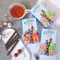 Biscuits Halal en Gros Saveur Chocolat, Gaufrettes Croustillantes aux Fruits Exotiques (Goyave, Raisin Vert, Cacao) 55g, Boîte en Vrac