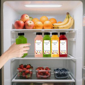 Bouteilles de jus en plastique de 12oz avec bouchons à vis, réutilisables, transparentes, de qualité alimentaire, pour jus, smoothies, fête, camping, 10 pièces - Product Image 6