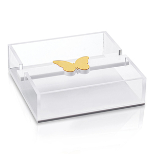 Porte-serviettes épais en Lucite, organisateur de mouchoirs en acrylique transparent, support de table de luxe avec poids <span class=keywords><strong>d</strong></span>écoupé - Product Image 3