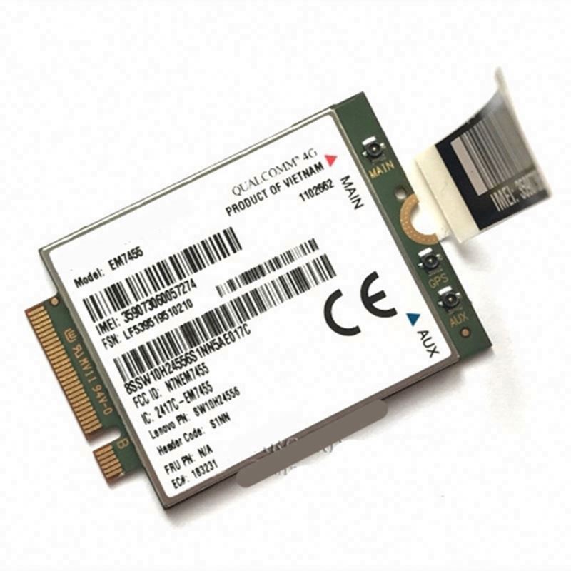 Dell Qualcomm Sierra Wireless EM7455 4G LTE WWAN Module (NGFF M.2) - 100Mbps, P/N KF1W5, For Latitude
