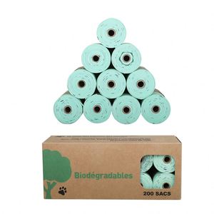 Eco-Friendly Disposable Poop Bags for Dogs Cats Strong Degradable PLA <b>Plastic</b> <b>Pocket</b> Size Environmentally & Security Friendly - Product Image 2