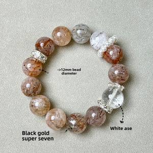 Высококачественный натуральный черный кристалл Super Seven с рутилом, премиум-класса, универсальный, оригинальный, ручной работы, для изготовления украшений, браслетов, DIY - Product Image 2