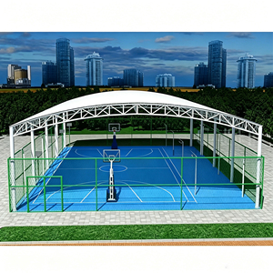 Couverture de terrain de basket-ball en PVDF, structure tendue au design moderne, toit sportif, tente en PVC pour terrain de padel - Product Image 1