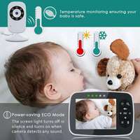 Moniteur Bébé Portable avec Caméra Numérique 3,5 Pouces, Vision Nocturne, Audio Bidirectionnel, Détection de Température et Affichage Vidéo