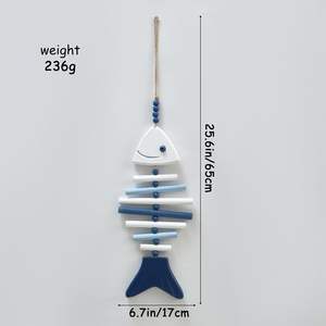 Décor mural en bois flotté poisson, décor <span class=keywords><strong>de</strong></span> <span class=keywords><strong>salle</strong></span> <span class=keywords><strong>de</strong></span> <span class=keywords><strong>bain</strong></span> porche - Product Image 2