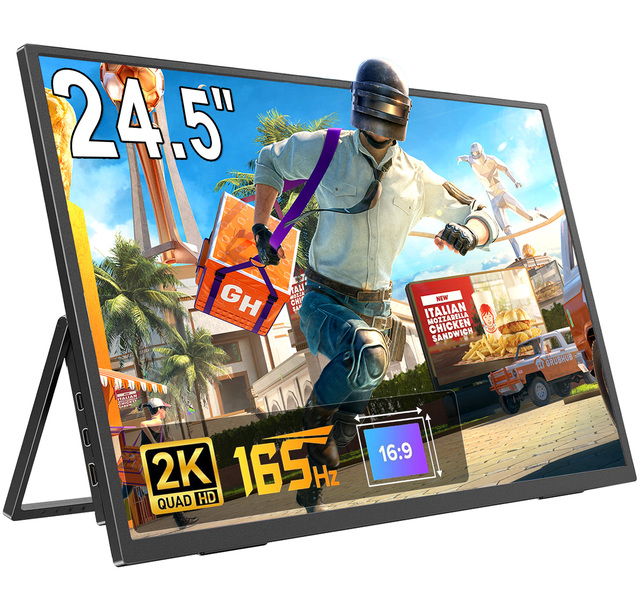 24.5-inch 2.5K Portable Screen 165hz Ultra HD Display Console Partner Type-C Connection Speakers for Gaming Movies