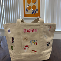 Tas Tote Kanvas Bordir Grosir, Tas Belanja Monogram Custom, Tas Pantai Personalisasi, Kanvas dengan Logo Bordir