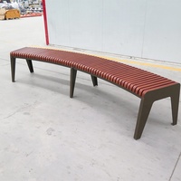 Tabouret de chaise de mobilier d'extérieur Banc d'extérieur incurvé pour banc de jardin de parc public Banc incurvé en bois et aluminium moulé sous pression