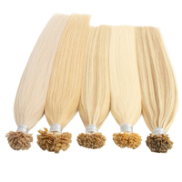 Nouvelles extensions de cheveux pré-collées 100% cheveux chinois bruts doublement étirés, pointes en K, couleur 27 613, extensions de cheveux à pointes plates en kératine