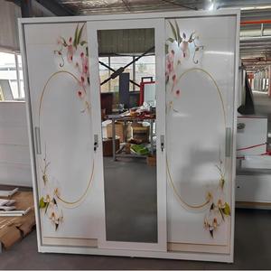 Tùy Chỉnh Kim Loại Thép Gương Trượt Tủ Quần Áo Với Cửa In Phòng Ngủ Quần Áo Tủ Quần Áo Công Suất Lớn Almirah Lưu Trữ Tủ - Product Image 3