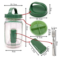Conteneur à salade portable personnalisé avec logo, pour une alimentation saine, avec compartiments superposés pour conserver la fraîcheur, idéal pour les sorties.