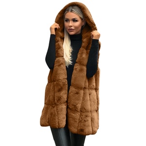 <strong>Women</strong> Faux Fur Vest Hooded Sleeveless <strong>Coat</strong> Plush <strong>Long</strong> Gilet <strong>Winter</strong> Warm Fashion Outerwear OEM Wholesale Supplier - Product Image 6
