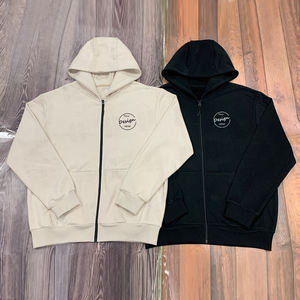 Sudadera con capucha de alta calidad al por mayor, con cremallera completa, logotipo personalizado, ropa exterior informal, peso pesado, 100% algodón, para hombre, con bolsillo. - Product Image 4