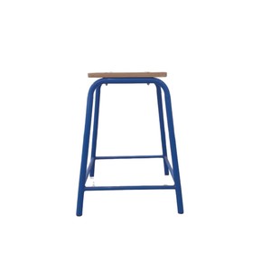 Taburete de Bar Moderno con Estructura Metálica y Asiento de Madera Natural 32x32x58cm, Diseño Estable para Bar o Cocina - Product Image 5