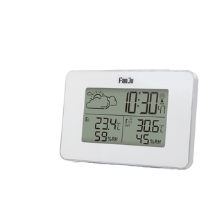 <span class=keywords><strong>LCD</strong></span> nhựa Trạm thời tiết kỹ thuật số Đồng hồ báo thức ngoài trời cảm biến nhiệt độ độ ẩm mét chức năng báo lại DCF Đồng hồ thời tiết USB - Product Image 2