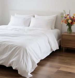 <span class=keywords><strong>Drap</strong></span>-<span class=keywords><strong>housse</strong></span> moderne sur mesure en <span class=keywords><strong>coton</strong></span>/polyester 50/50, qualité hôtelière 5 étoiles, blanc, avec ourlet élastique et poches profondes, 300 fils au pouce carré, vente en gros - Product Image 3