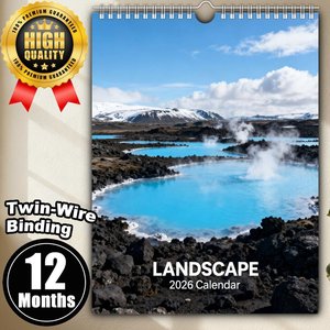 Lịch treo tường 2026 rộng rãi Lịch treo tường công viên quốc gia phong cảnh tùy chỉnh Không gian viết rộng rãi để ghi các cuộc hẹn hàng ngày chi tiết - Product Image 3