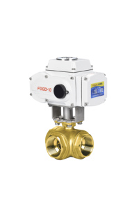 Vanne à boisseau sphérique motorisée 3 voies en laiton avec actionneur NPT 220V, type marche/arrêt, pour eau, OEM, fournie directement par l'usine - Product Image 3