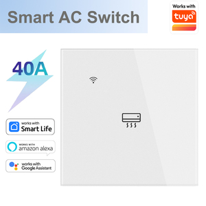 Interrupteur intelligent pour maison connectée <span class=keywords><strong>40A</strong></span> pour climatiseur WiFi, panneau tactile en verre trempé, minuterie, garantie 2 ans, compatible avec les climatiseurs - Product Image 1
