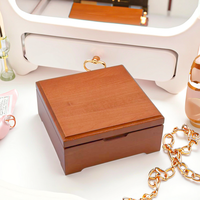 Boîte à bijoux en bois de rose moderne, écologique et luxueuse, personnalisée, avec miroir en verre, pour les cadeaux de mariage des couples