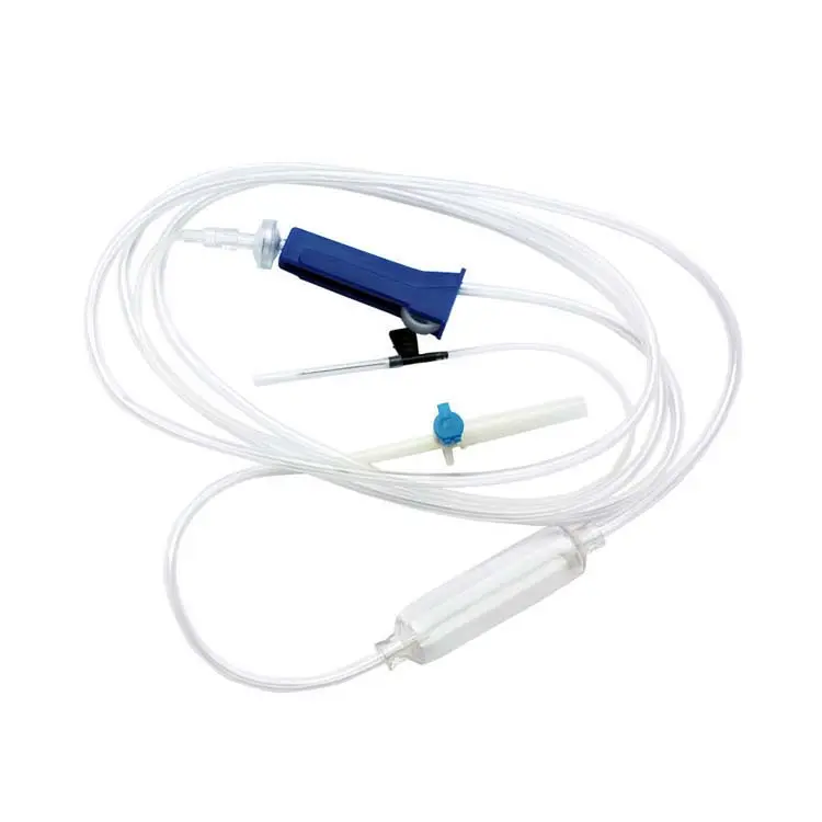 Ensemble médical individuel jetable Portable stérile IV Infusion donnant du liquide goutte à goutte avec régulateur