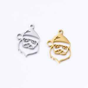 Acier inoxydable Noël Père Noël Charmes pour la Fabrication de Bijoux Miroir Poli DIY Pendentifs Collier Boucles D'oreilles Artisanat Accessoires - Product Image 1