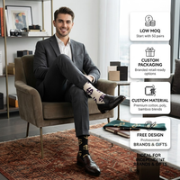 Chaussettes fantaisie personnalisées à impression intégrale, motif dollar, chaussettes décontractées amusantes, vente en gros, chaussettes personnalisées en boîte cadeau