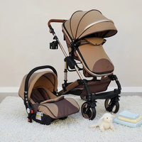 EN1888 Poussette de luxe pour bébé, système de voyage pour nouveau-né, poussette 3-en-1, landau de luxe avec siège auto