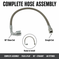 Tuyau de retour d'huile turbo haute pression AN3 AN6 en acier inoxydable tressé flexible en PTFE, assemblage certifié ISO 9001