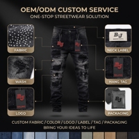 Jeans skinny noirs personnalisés pour hommes, déchirés, ornés de strass, style streetwear hip-hop, coupe slim, délavés à l'acide, effet bling