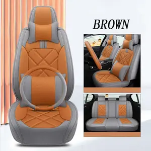 Housse de siège de voiture de luxe universelle quatre saisons de haute qualité pour matériau en cuir PVC bien adaptée au modèle de voiture 5 places
