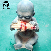 Accessoires de maison hantée, modèle de fantôme animatronique - Utilisation intérieure/extérieure, construction en métal et silicone