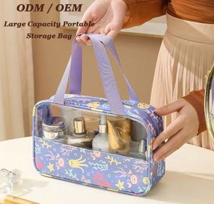 Wholesale Large Capacity Waterproof <b>Transparent</b> <b>Makeup</b> <b>Bag</b> with Zipper Closure Handheld PVC Storage <b>Bag</b> Outing and Travel - Product Image 1