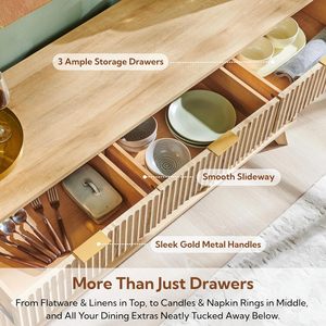 <span class=keywords><strong>Credenza</strong></span> moderna in legno di quercia <span class=keywords><strong>bianca</strong></span> scanalata da 60 pollici con ripiani regolabili, disponibile in magazzino negli USA (Houston) - Product Image 3