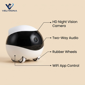 Robot Cámara Móvil WiFi Inalámbrica para Interiores, Cámara de Vigilancia con Control Remoto por Aplicación, Monitor Electrónico para Mascotas - Product Image 3