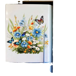 Nuovo Adesivo Murale Autoadesivo con Motivo a Farfalle, Fiori e Piccoli Grappoli d'Erba per Bagno, Frigorifero, Soggiorno e <span class=keywords><strong>Camera</strong></span> <span class=keywords><strong>da</strong></span> <span class=keywords><strong>Letto</strong></span> - Product Image 1