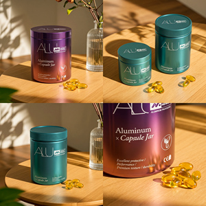 Bouteille de vitamines en aluminium recyclable avec bouchon à vis, impression offset pour l'emballage de compléments alimentaires, logo personnalisé accepté - Product Image 4