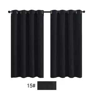 Dirt-proof dark color 2 pieces curtain for bedroom window