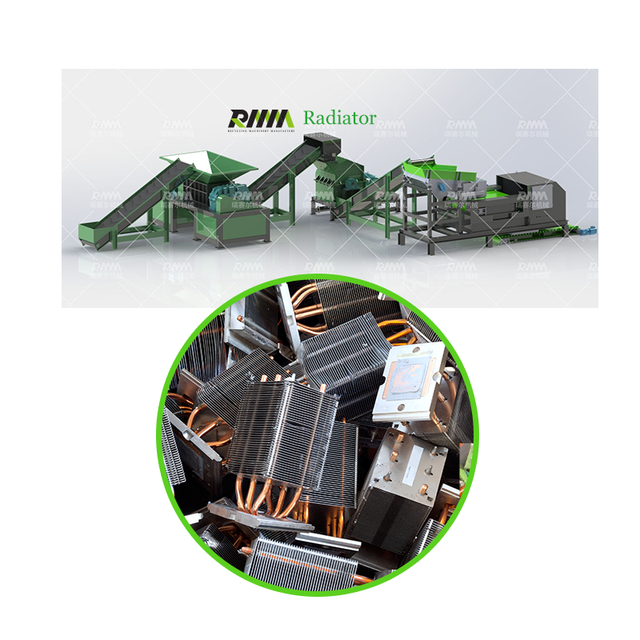 Metal Shredder for Air Conditioner Radiator Separator Screening Machinery Aluminum / Copper Recycling Production Line